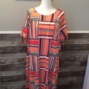 2x geometry Orange Ladies Dress (0011)
